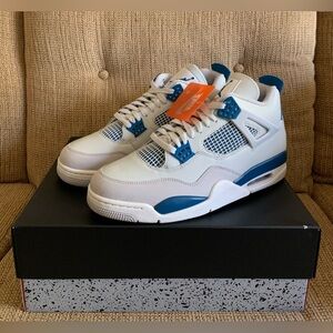 Nike Air Jordan 4 Retro Military Blue 2024 Men's Size 12 FV5029-141 NEW Sneakers